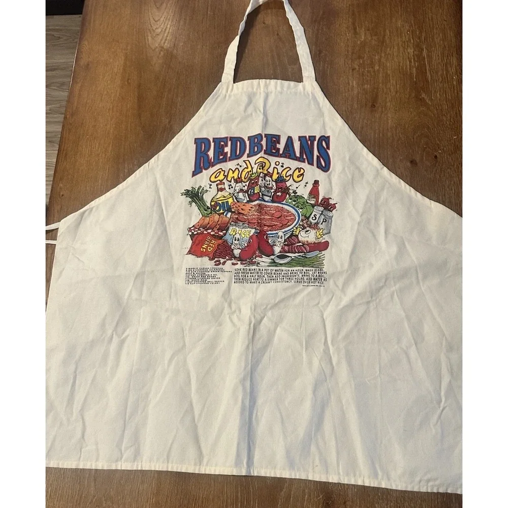 Vtg New Orleans Apron Red Beans & Rice Recipe 90'S Southern Cooking Rare Promo